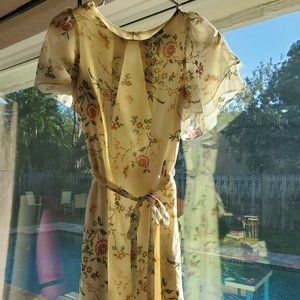 White floral tie dress